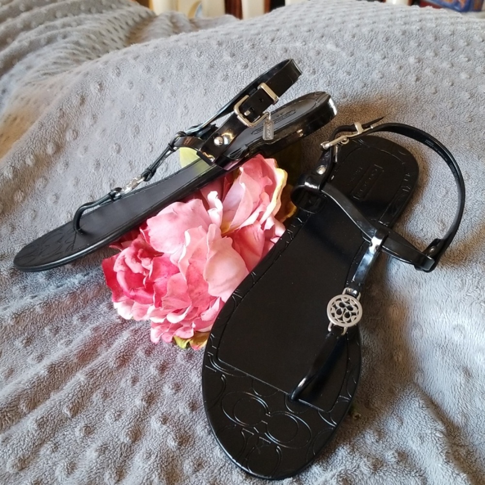 Coach "Pansy" Black Womans Sandals